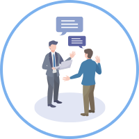 ご要望のヒアリングのイメージ画像 学校・企業・施設向け健康診断実施までの3ステップ