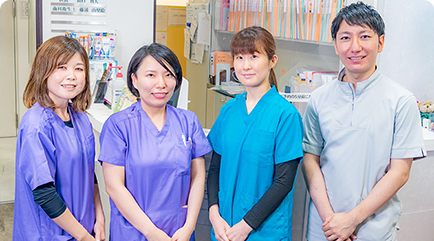 医師と看護師が横に並んでこちらを向いている様子